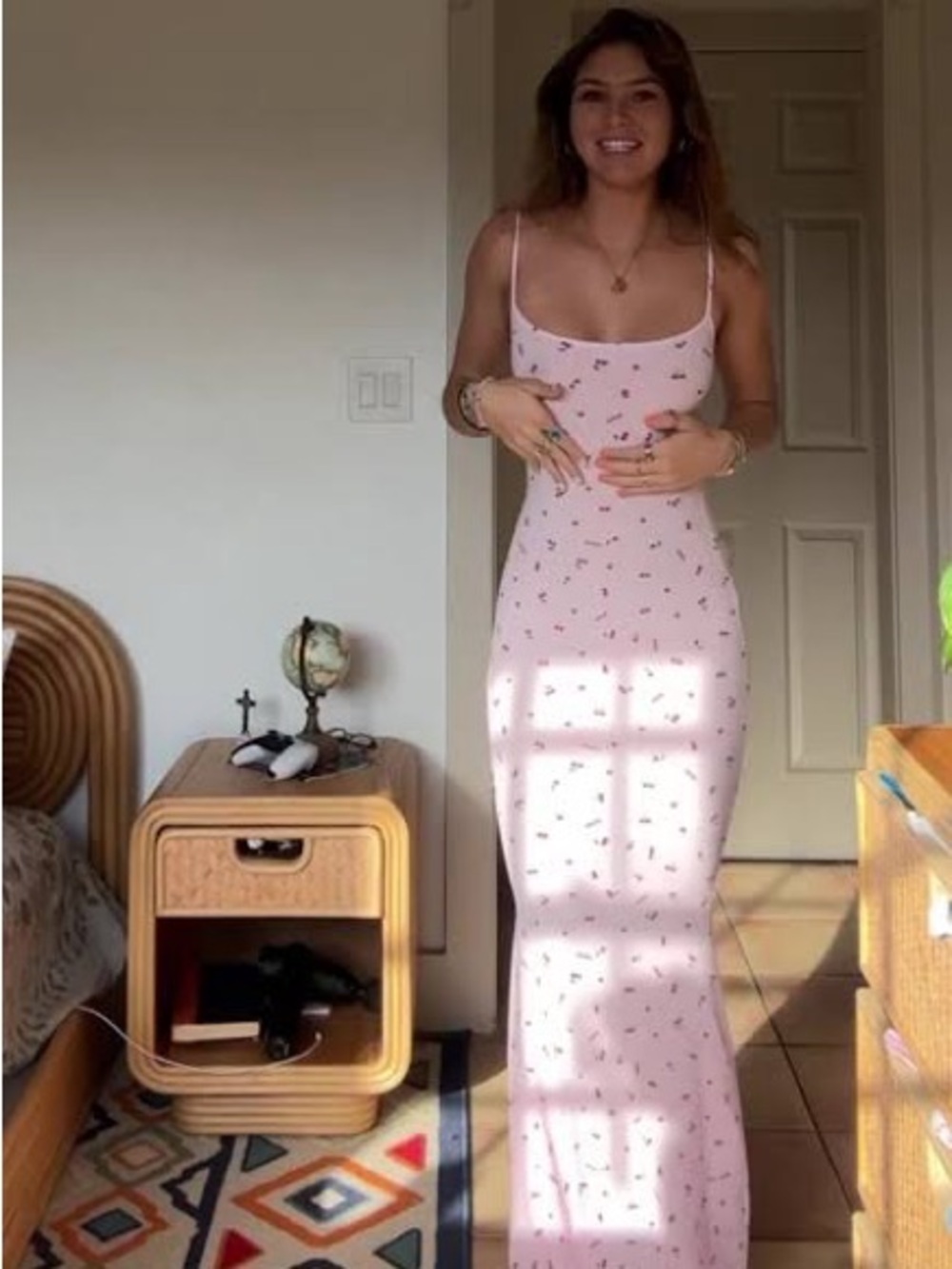 Skims Cherry Bomb Maxi Dress NWOT